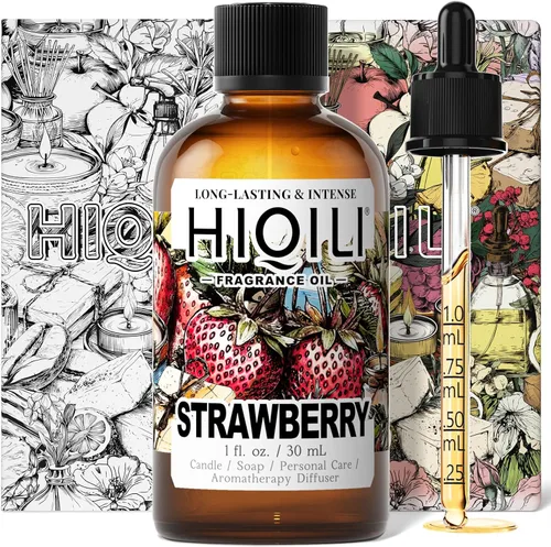Miniatura 80 de HIQILI Aceite de fragancia de fresa para uso difusor, ideal para velas, jabón, mantequilla corporal, perfume de aroma afrutado de bricolaje, 5.07
