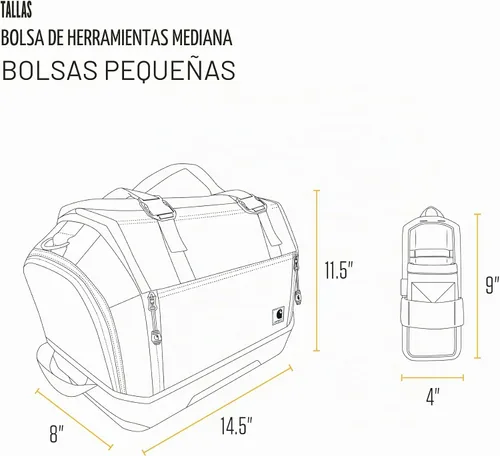 Miniatura 7 de Carhartt Bolsa de herramientas para hombre con correas de hombro ajustables, duradera, resistente al agua, organizador de herramientas mediano