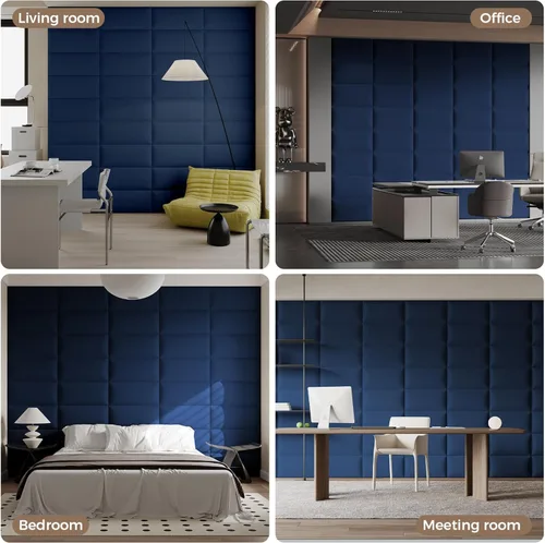 Miniatura 4 de Coastal Blue - Cabecera de lino independiente de 24 x 12 pulgadas, kit de 6 paneles, diseño portátil ligero para camas Queen, solución de Tela