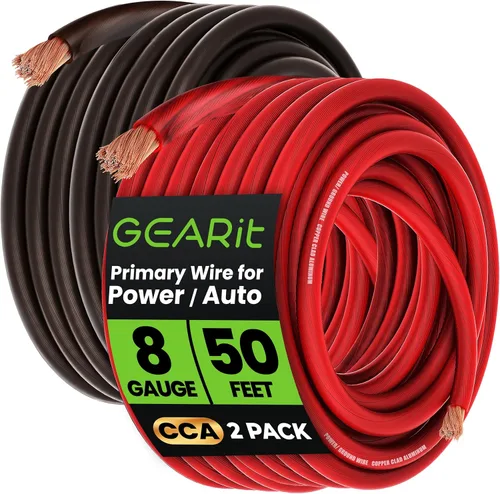Miniatura 20 de GEARit Cable de alambre calibre 8 (25 pies - rojo translúcido) de cobre recubierto de aluminio CCA - Alambre automotriz principal de Alambre