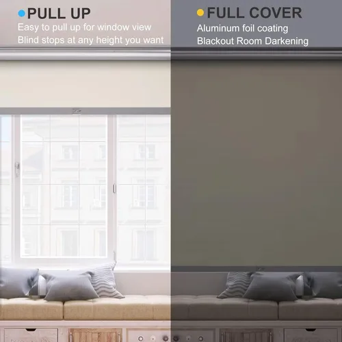 Miniatura 4 de MYshade - Persianas enrollables de tamaño personalizado sin cordones para ventanas, oscurecimiento de la habitación, mismas cortinas enrollables
