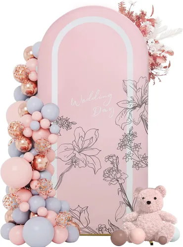 Miniatura 44 de Funda para arco de boda de 6 pies, tela elástica para arcos pequeños, cabinas de fotos y decoración de fiestas, para cumpleaños, duchas