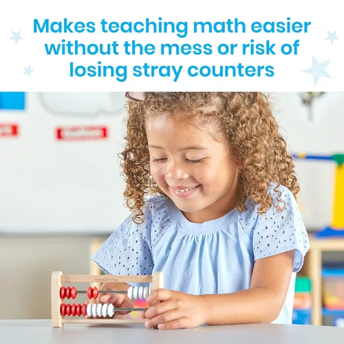 Miniatura 5 de hand2mind Mini Rekenrek de madera de 20 cuentas, estante de números para niños, ábaco para matemáticas, cuentas de conteo, manipuladores