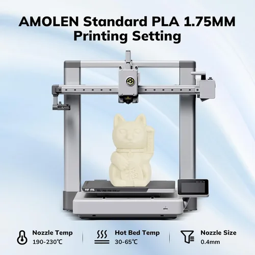 Miniatura 3 de AMOLEN - Filamento para impresora 3D PLA, filamento PLA de alta velocidad de 600 mm/s de 1.75 mm, color blanco hueso (beige arena), 1 kg/2.2 lb