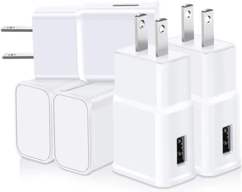 Paquete de 5 cargadores tipo C, bloque de carga rápida, paquete a granel, adaptador de cargador de teléfono de pared USB compatible con Samsung