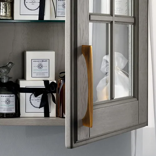 Miniatura 2 de Paquete de 4 tiradores de cajón de gabinete, tiradores en forma de puente de café cepillado para cajones de tocador, accesorios de gabinete de baño