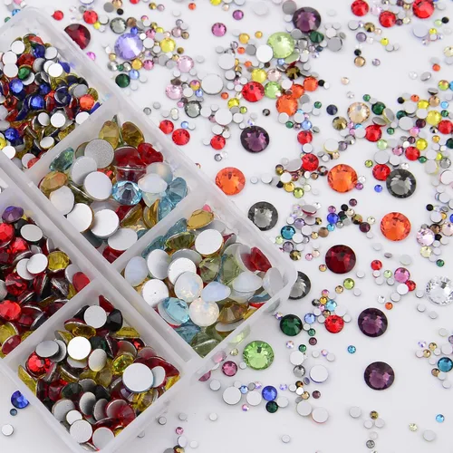 Miniatura 5 de NCB 8000 diamantes de imitación no termofijos, 10 tamaños, diamantes de imitación de cristal con parte trasera plana con pinzas y bolígrafo