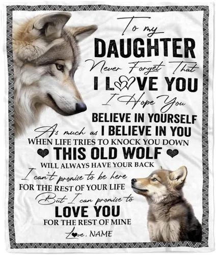 Miniatura 22 de Manta personalizada con texto en inglés «To My Amazing Daughter from Mom Dad Lion Never Forget I Love You Daughter», manta de forro polar