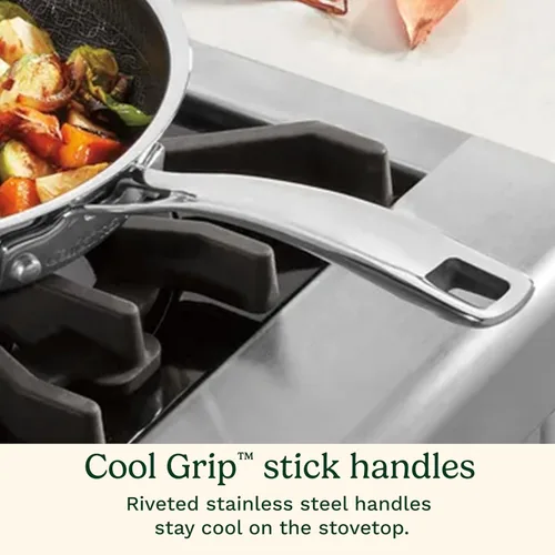 Miniatura 6 de Cuisinart FusionPlus - Juego de utensilios de cocina antiadherentes de acero inoxidable, juego de cocción de sartenes de 5 piezas con tecnología