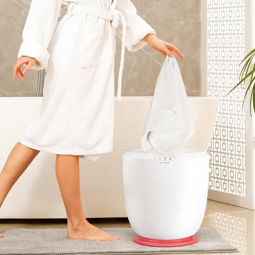 Miniatura 8 de Tangkula Cubo calentador de toallas, calentador de toallas de encimera para baño con soporte de aromaterapia, apagado automático y temporizador