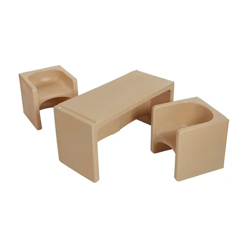 ECR4Kids juego de mesa Tri-Me y sillas Cube, muebles multiusos, arena, 3 piezas