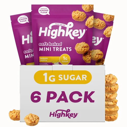 Miniatura 14 de HighKey Muffins de plátano bajos en azúcar, bocadillos keto bajos en carbohidratos de 2 onzas, paquete de 3, mini magdalenas sin gluten con fibra