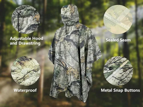 Miniatura 2 de Poncho de lluvia de camuflaje, abrigo impermeable multiusos