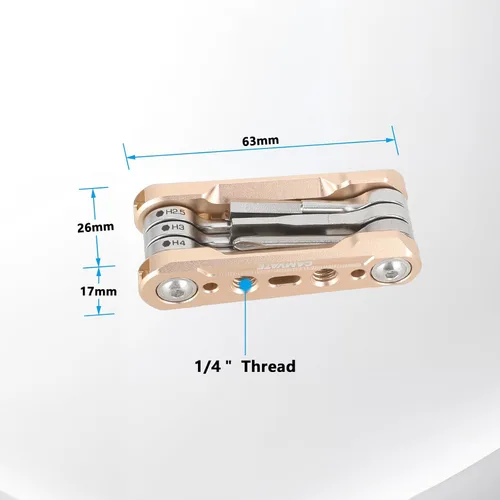 Miniatura 4 de CAMVATE Kit de herramientas múltiples plegables 6 en 1 (oro)-3803