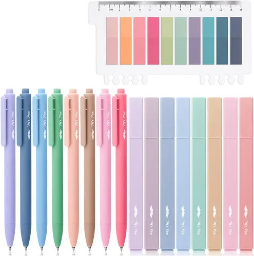 Miniatura 8 de Mr. Pen Paquete de 16 bolígrafos de gel de colores estéticos y 200 hojas de pestañas adhesivas - Resaltadores sin sangrado para páginas de la Biblia