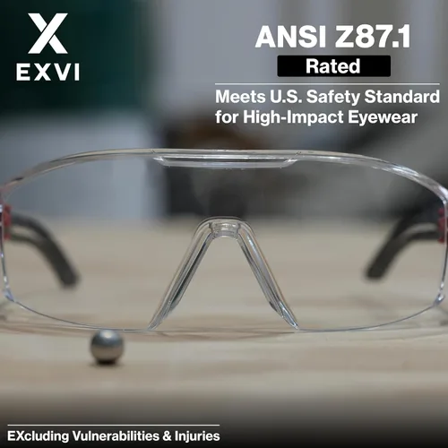 Miniatura 7 de Anteojos de seguridad SG100 ANSI Z87.1, antivaho y resistentes a los arañazos, protección UV400, ligeros, patillas ajustables, lentes