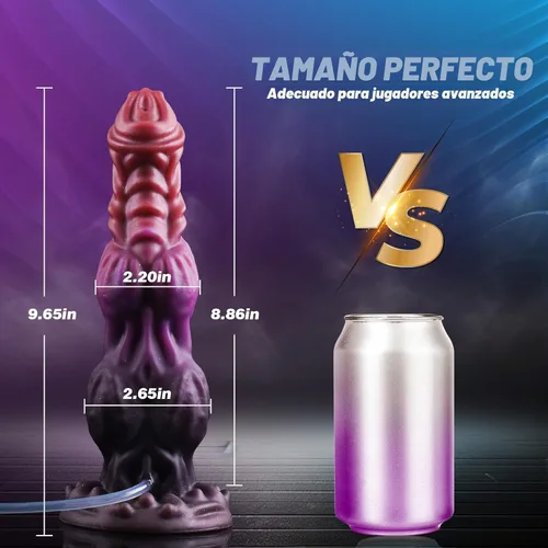 Miniatura 4 de Consolador monstruo de 24,4 centímetros Fantasía con eyección Consolador con 2 grandes nudos, consoladores de dragón y caballo, juguetes con nudos