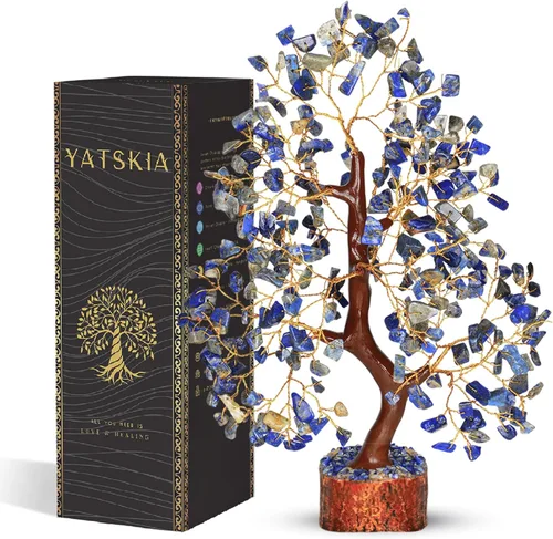 Miniatura 32 de YATSKIA - Árbol de cristal turquesa Feng Shui, alambre, bonsái Buhha, estatua reiki, Chakra curativo energía positiva, buena suerte dinero regalos