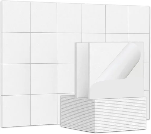 Miniatura 20 de TroyStudio 20 Paneles Acústicos, 12 x 12 x 0.32 Pulgadas Azulejos de Revestimiento de Pared de Fieltro de Poliéster Paneles Absorbentes de Sonido