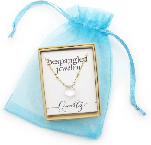 Miniatura 26 de Collar con colgante de piedra natal con piedra preciosa genuina, relleno de oro de 14 quilates, 18 pulgadas