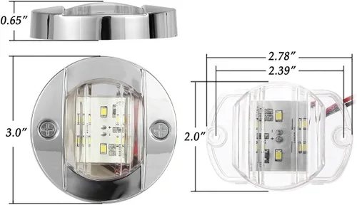 Miniatura 3 de Partsam 4 unids 3 pulgadas redondo blanco LED marino barco luces popa ancla cubierta luz de cortesía para pontón pesca barco kayak velero IP67