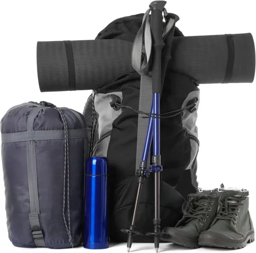 Miniatura 5 de 2 soportes para bastón de escalada, mochila de senderismo, correas elásticas, cordón elástico ajustable, hebilla de fijación para esquí, caminar