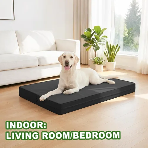 Miniatura 9 de Vonabem Cama grande para perro impermeable XL lavable para jaula de 42 pulgadas, camas para mascotas de cuero duradero para exteriores espuma