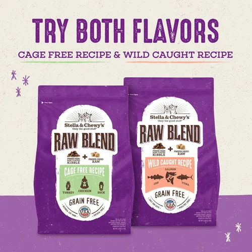 Miniatura 8 de Stella & Chewy's Raw Blend Premium Kibble Comida para Gatos – Sin Granos, Comidas Ricas en Proteínas – Receta de Aves de Corral Sin Jaula – Bolsa