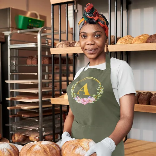 Miniatura 6 de ROKO CLOTHING Delantal de iniciales personalizadas con bolsillos, delantales de cocina personalizados para mujeres para hornear cocinar cuello
