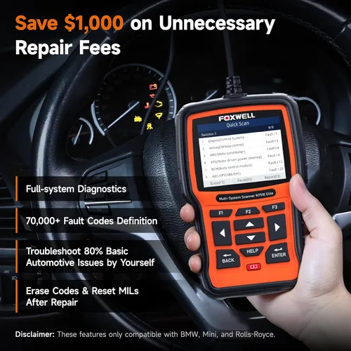 Miniatura 2 de FOXWELL NT510 Elite - Herramienta de escaneo compatible con escáner BMW, herramienta de diagnóstico completo OBD2, lector de códigos de control