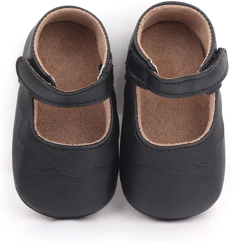 Miniatura 5 de Zapatos planos Mary Jane para bebés y niñas, suela suave antideslizante, suela suave, princesa, primeros pasos, de piel sintética, zapatos de vestir