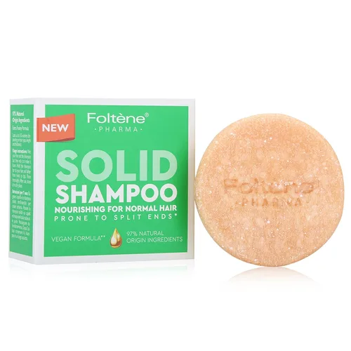 Foltene PHARMA Barra de champú sólido – Champú sólido nutritivo para cabello normal propenso a puntas abiertas – Limpiador de cabello vegano, sin