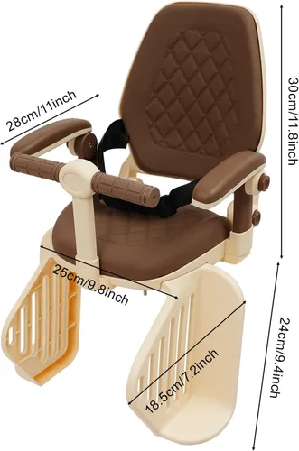 Miniatura 2 de Futchoy Asiento de bicicleta para niños, asiento trasero para bicicleta infantil, asiento trasero para niños con reposabrazos antideslizantes
