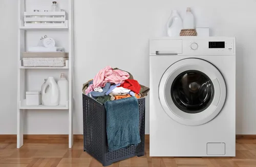 Miniatura 7 de Eslite Cestas de plástico plegables para la ropa sucia de 42 litros, cesta plegable para la ropa, paquete de 2 unidades (gris)