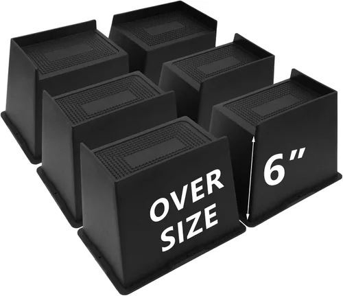 Miniatura 25 de Elevadores de cama de 4 pulgadas, resistentes, elevadores de muebles de gran tamaño, paquete de 4 elevadores de cama extra anchos para mesa, sofá