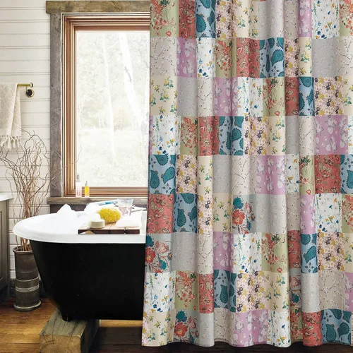Miniatura 14 de KGORGE Cortina de ducha para baño, impermeable, con patrón de plantas, tamaño de cabina, decoración de baño para tina, inodoro, spa, 36 pulgadas