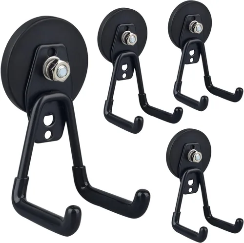 Miniatura 16 de ULIBERMAGNET Ganchos Magnéticos Ultimate Fuertes, Imán Grande con Ganchos para Herramientas de Trabajo Pesado, Sierra Caladora, Manguera, Paquete