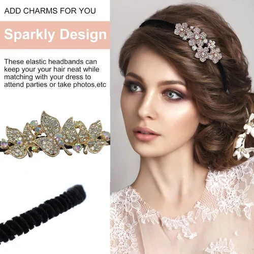 Miniatura 5 de Diadema de cristal con diamantes de imitación para mujeres y niñas, elegante banda para el pelo de mujer, diadema de tres hojas, diadema de moda