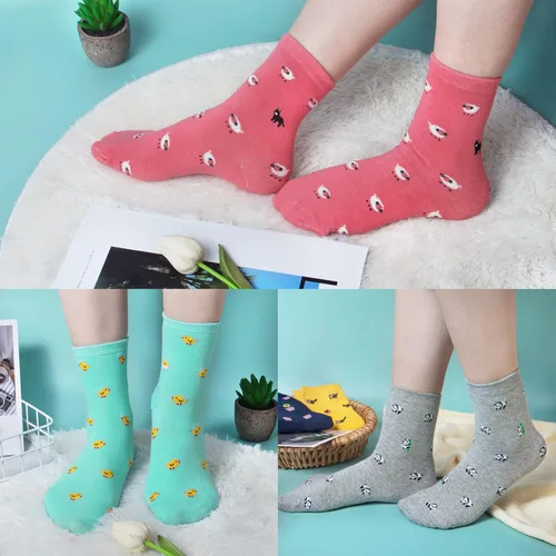 Miniatura 5 de 5 Pairs Womens Funny socks Cozy Cute Printed Patterned Fun Socks Novelty Cat Socks for Women Gifts