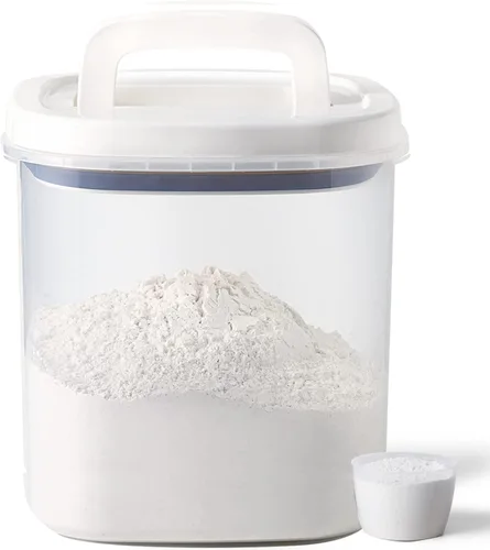 Dispensador de arroz, contenedor de arroz de 10 libras con taza medidora, contenedores de cereales para alimentos, contenedores domésticos para