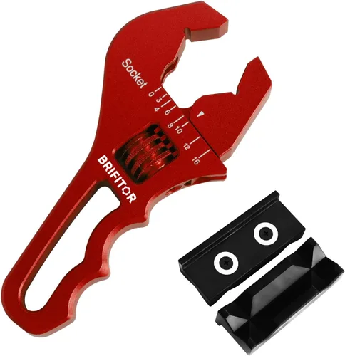 Miniatura 7 de Llave de accesorios AN 3AN-16AN Llave AN ajustable de aluminio ligero, tamaño compacto, negro (con almohadillas de mordaza de nylon de 4")