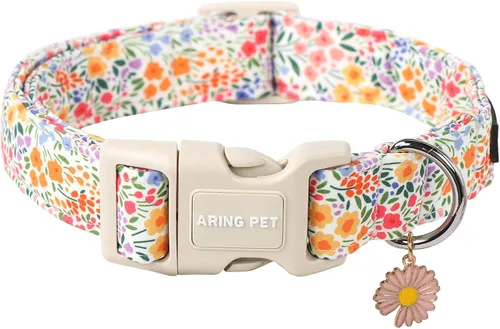 Miniatura 15 de Aring Pet Collar de algodón, ligero y ajustable, con hebilla de liberación rápida para perros pequeños, medianos y grandes, para cachorros, S
