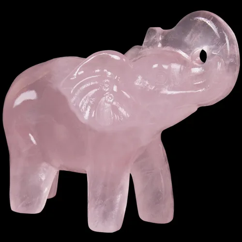Miniatura 10 de Escultura de elefante de cristal de obsidiana negra de 2 pulgadas, hecha a mano, piedra curativa, figura de animal, decoración espiritual