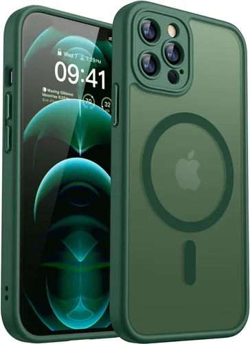 Miniatura 29 de CANSHN Funda magnética compatible con iPhone 17 Pro, mejorada [protección completa de la cámara] [compatible con Magsafe] [mate translúcido] funda