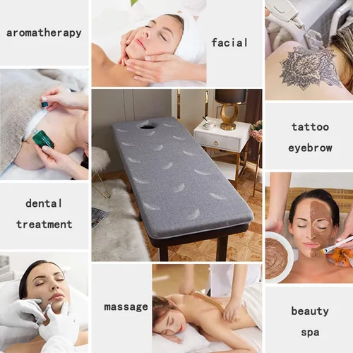 Miniatura 7 de Cubrecolchón de cama de spa con cabeza cuadrada, redonda, trapezoidal, antideslizante, de espuma viscoelástica, para mesa de masaje, accesorios