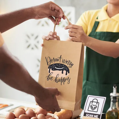 Miniatura 7 de TOMNK 120 bolsas de papel marrón con asas de varios tamaños, varios tamaños, bolsas de regalo de papel kraft a granel para negocios, compras, venta