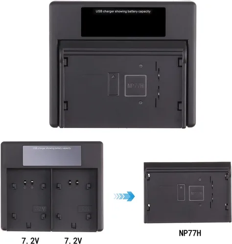 Miniatura 4 de FocusFoto Cargador de batería LCD USB NP-77H para NP-55 NP-33 NP-68 NP-78 NP-98 para cámara Sony CCD-FX630 CCD-FX640 CCD-FX700 CCD-FX700E CCD-FX710