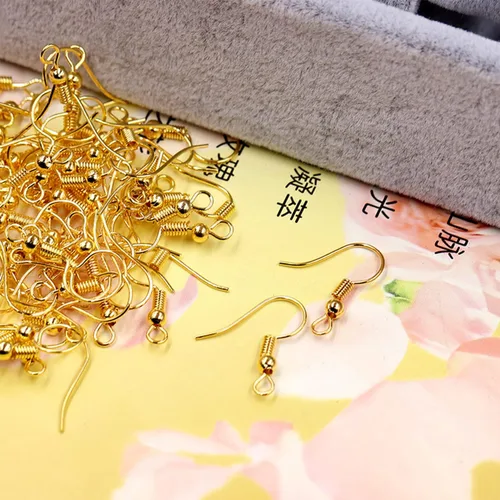 Miniatura 4 de 600 ganchos hipoalergénicos para aretes, kit de fabricación de aretes dorados, con parte trasera de aretes y anillos para hacer joyas (dorado)