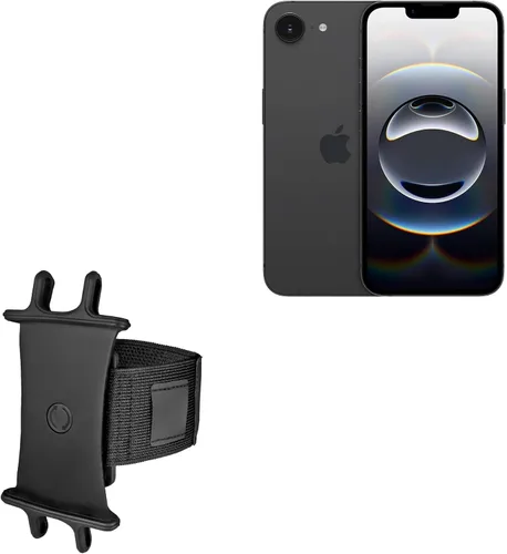 BoxWave Funda compatible con Apple iPhone 16e (6.1 pulgadas) - Brazalete deportivo ActiveStretch ajustable, para entrenamiento y correr, color negro