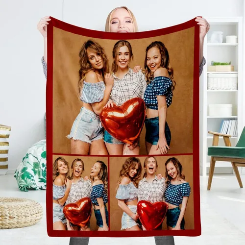Miniatura 26 de EAQ Manta personalizada con collage de imágenes, es una manta personalizada para niños, adultos, familia, recuerdo, regalo
